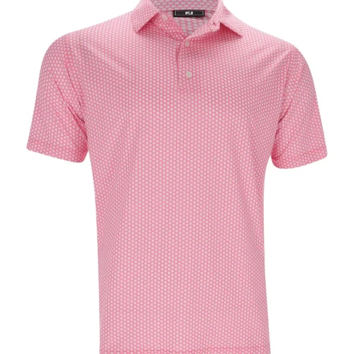 FootJoy Houndstooth Geo Lisle Shirt Polo Short Sleeve Golf Apparel