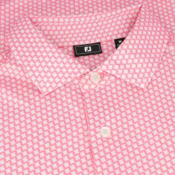 FootJoy Houndstooth Geo Lisle Shirt Polo Short Sleeve Golf Apparel