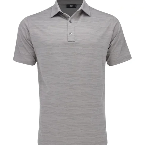 FootJoy Jacquard Wave Self Collar Previous Season Apparel Style Shirt Polo Short Sleeve Golf Apparel