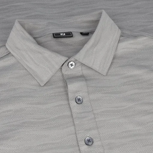 FootJoy Jacquard Wave Self Collar Previous Season Apparel Style Shirt Polo Short Sleeve Golf Apparel