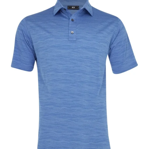 FootJoy Jacquard Wave Self Collar Previous Season Apparel Style Shirt Polo Short Sleeve Golf Apparel