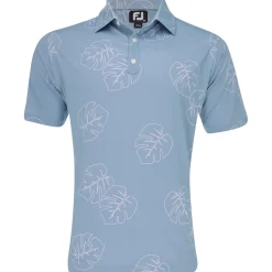 FootJoy Jungle Leaf Print Lisle Self Collar Previous Season Apparel Style Shirt Polo Short Sleeve Golf Apparel