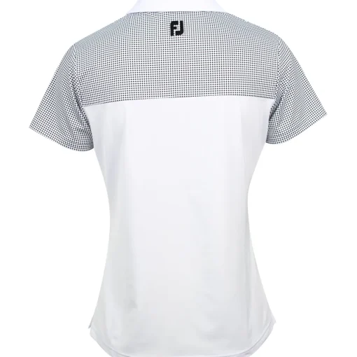 FootJoy Lisle Dot Print Yoke Previous Season Apparel Style Shirt Polo Short Sleeve Golf Apparel