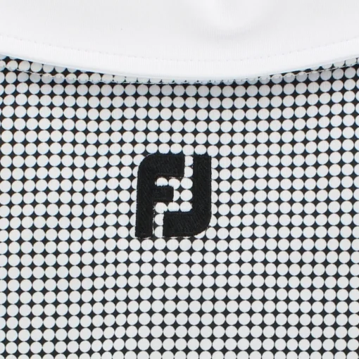 FootJoy Lisle Dot Print Yoke Previous Season Apparel Style Shirt Polo Short Sleeve Golf Apparel