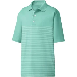 FootJoy Lisle Engineered Pin Stripe Self Collar Previous Season Apparel Style Shirt Polo Short Sleeve Golf Apparel