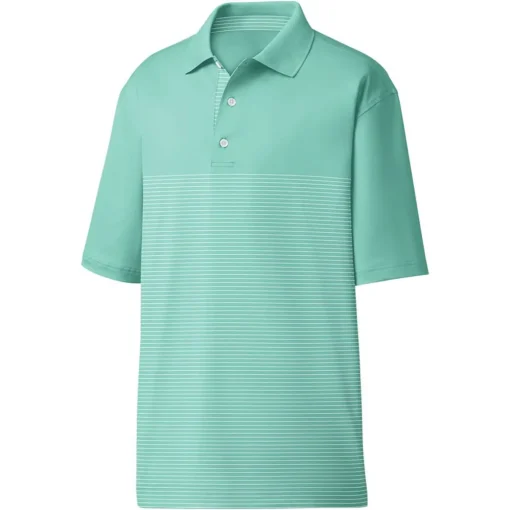 FootJoy Lisle Engineered Pin Stripe Self Collar Previous Season Apparel Style Shirt Polo Short Sleeve Golf Apparel