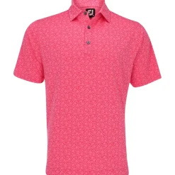FootJoy Painted Floral Lisle Self Collar Previous Season Apparel Style Shirt Polo Short Sleeve Golf Apparel