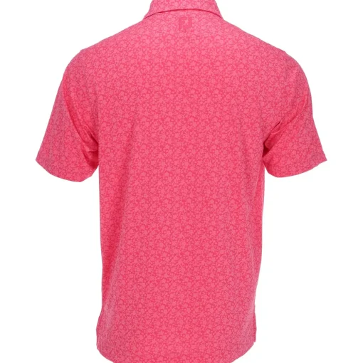 FootJoy Painted Floral Lisle Self Collar Previous Season Apparel Style Shirt Polo Short Sleeve Golf Apparel