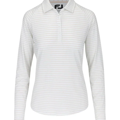 FootJoy Pin Stripe Sun Protection Previous Season Apparel Style Shirt Polo Long Sleeve Golf Apparel