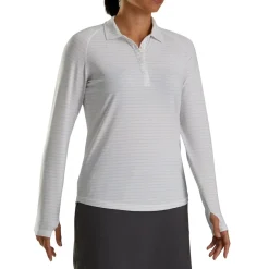 FootJoy Pin Stripe Sun Protection Previous Season Apparel Style Shirt Polo Long Sleeve Golf Apparel