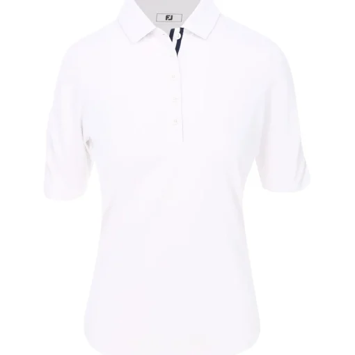 FootJoy Ruched 1/2 Sleeve Previous Season Apparel Style Shirt Polo Short Sleeve Golf Apparel