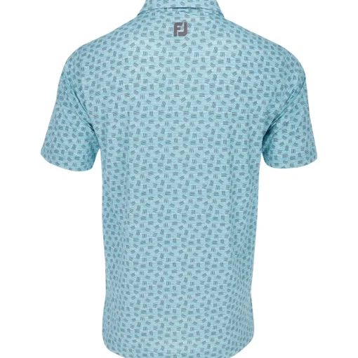 FootJoy Sketched Print Lisle Previous Season Apparel Style Shirt Polo Short Sleeve Golf Apparel