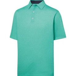 FootJoy Stretch Lisle Dot Print Self Collar Previous Season Apparel Style Shirt Polo Short Sleeve Golf Apparel