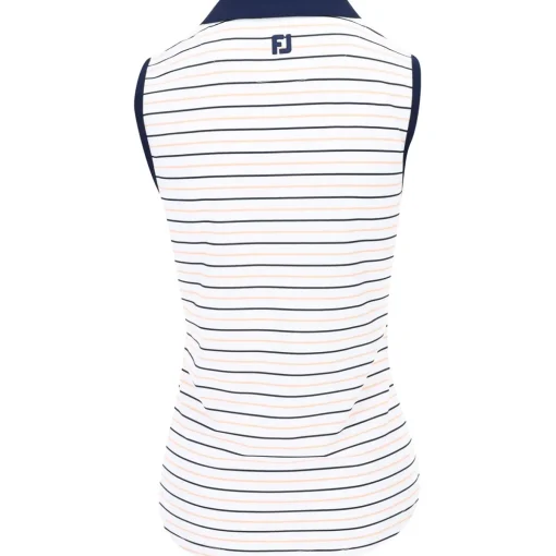 FootJoy Stripe Collar Sleeveless Previous Season Apparel Style Shirt Polo Short Sleeve Golf Apparel