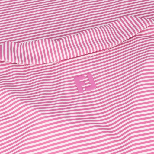FootJoy Stripe Open Placket Sleeveless Shirt Polo Short Sleeve Golf Apparel