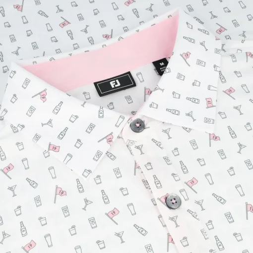 FootJoy The 19th Hole Lisle Self Collar Previous Season Apparel Style Shirt Polo Short Sleeve Golf Apparel
