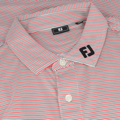 FootJoy TOUR LOGO Emory Stripe Shirt Polo Short Sleeve Golf Apparel
