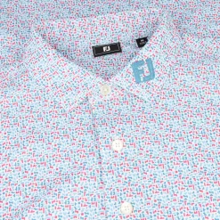 FootJoy Tour Logo Gamer Print Pique Shirt Polo Short Sleeve Golf Apparel