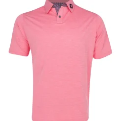FootJoy TOUR LOGO Heather Lisle Lattice Print Shirt Polo Short Sleeve Golf Apparel