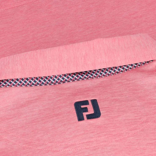 FootJoy TOUR LOGO Heather Lisle Lattice Print Shirt Polo Short Sleeve Golf Apparel