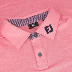 FootJoy TOUR LOGO Heather Lisle Lattice Print Shirt Polo Short Sleeve Golf Apparel