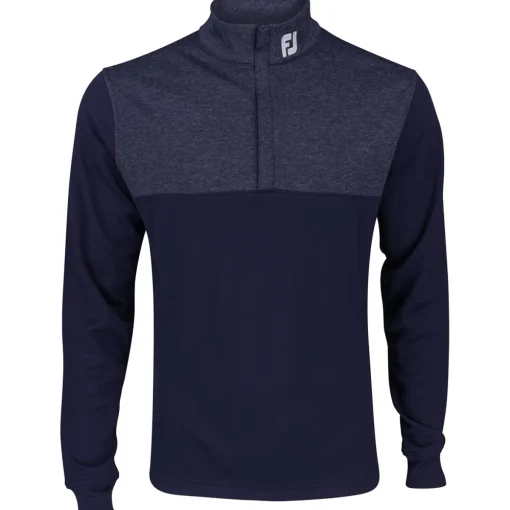 FootJoy Tour Logo Heather Yoke Half Zip Mid-Layer Previous Season Apparel Style Outerwear Pullover Golf Apparel