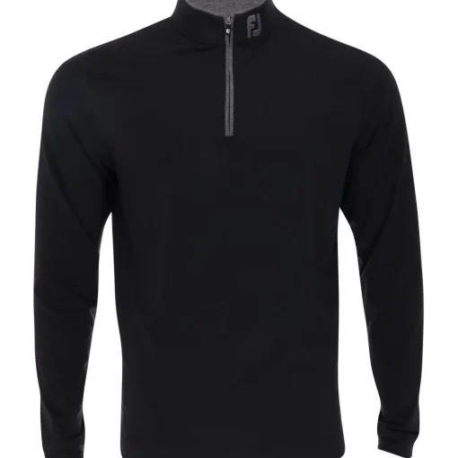 FootJoy Tour Logo Lightweight Solid Midlayer w/ trim Outerwear Pullover Golf Apparel