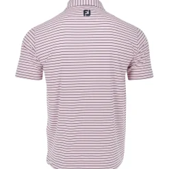 FootJoy Tour Logo Lisle Classic Stripe Athletic Fit Shirt Polo Short Sleeve Golf Apparel