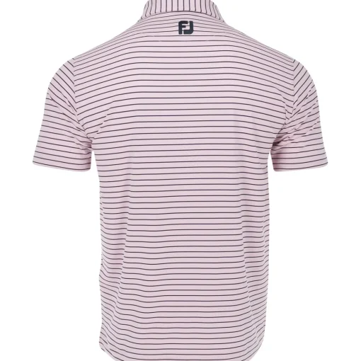 FootJoy Tour Logo Lisle Classic Stripe Athletic Fit Shirt Polo Short Sleeve Golf Apparel