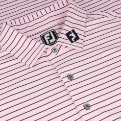 FootJoy Tour Logo Lisle Classic Stripe Athletic Fit Shirt Polo Short Sleeve Golf Apparel