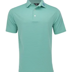 FootJoy TOUR LOGO MicroFeeder Stripe Lisle Self Collar Shirt Polo Short Sleeve Golf Apparel