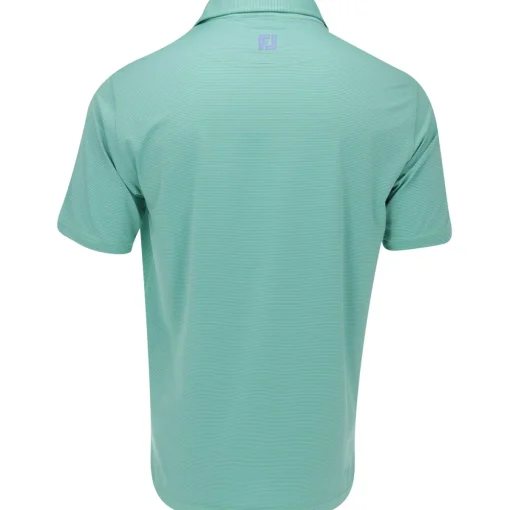 FootJoy TOUR LOGO MicroFeeder Stripe Lisle Self Collar Shirt Polo Short Sleeve Golf Apparel
