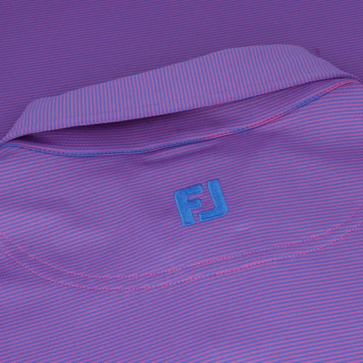 FootJoy TOUR LOGO MicroFeeder Stripe Lisle Self Collar Shirt Polo Short Sleeve Golf Apparel