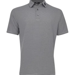 FootJoy TOUR LOGO MicroFeeder Stripe Lisle Self Collar Shirt Polo Short Sleeve Golf Apparel