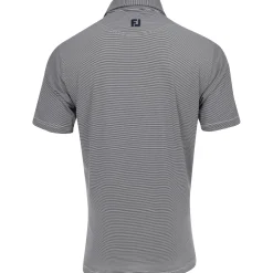 FootJoy TOUR LOGO MicroFeeder Stripe Lisle Self Collar Shirt Polo Short Sleeve Golf Apparel