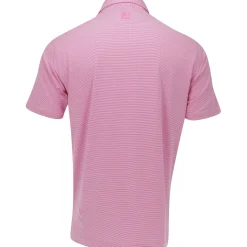 FootJoy TOUR LOGO MicroFeeder Stripe Lisle Self Collar Shirt Polo Short Sleeve Golf Apparel