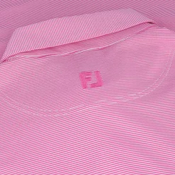 FootJoy TOUR LOGO MicroFeeder Stripe Lisle Self Collar Shirt Polo Short Sleeve Golf Apparel