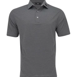 FootJoy TOUR LOGO MicroFeeder Stripe Lisle Self Collar Shirt Polo Short Sleeve Golf Apparel