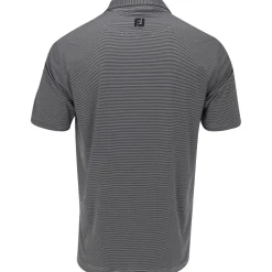 FootJoy TOUR LOGO MicroFeeder Stripe Lisle Self Collar Shirt Polo Short Sleeve Golf Apparel