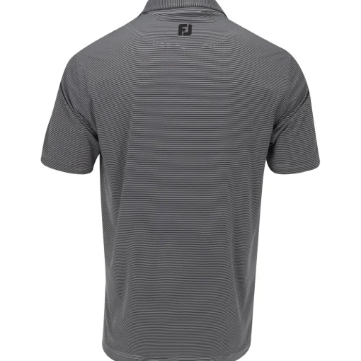 FootJoy TOUR LOGO MicroFeeder Stripe Lisle Self Collar Shirt Polo Short Sleeve Golf Apparel