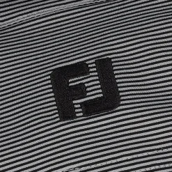FootJoy TOUR LOGO MicroFeeder Stripe Lisle Self Collar Shirt Polo Short Sleeve Golf Apparel