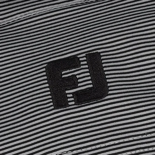 FootJoy TOUR LOGO MicroFeeder Stripe Lisle Self Collar Shirt Polo Short Sleeve Golf Apparel