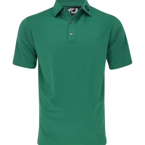 FootJoy Tour Logo ProDry Performance Solid Lisle Set On Placket Self Collar Shirt Polo Short Sleeve Golf Apparel