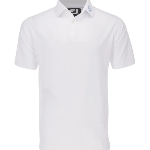 FootJoy Tour Logo ProDry Performance Solid Lisle Set On Placket Self Collar Shirt Polo Short Sleeve Golf Apparel
