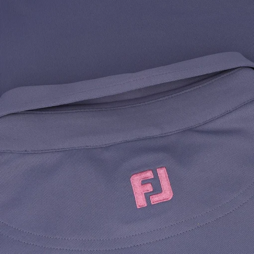 FootJoy TOUR LOGO Solid Pique W/ Floral Trim Previous Season Apparel Style Shirt Polo Short Sleeve Golf Apparel