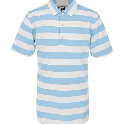 FootJoy Youth Rugby Stripe Pique Previous Season Apparel Style Shirt Polo Short Sleeve Golf Apparel