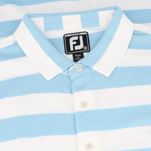 FootJoy Youth Rugby Stripe Pique Previous Season Apparel Style Shirt Polo Short Sleeve Golf Apparel