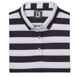 FootJoy Youth Rugby Stripe Pique Previous Season Apparel Style Shirt Polo Short Sleeve Golf Apparel