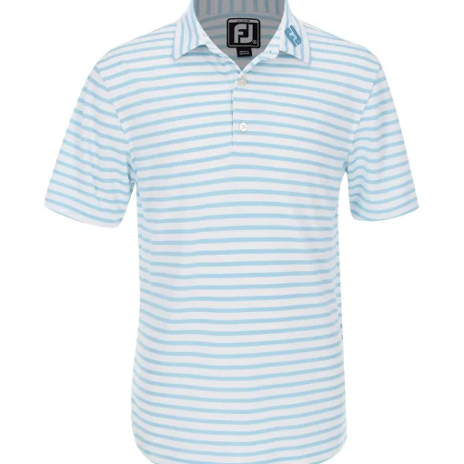 FootJoy Youth Tour Logo Striped Pique Shirt Polo Short Sleeve Golf Apparel
