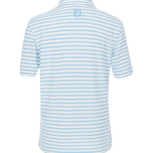 FootJoy Youth Tour Logo Striped Pique Shirt Polo Short Sleeve Golf Apparel